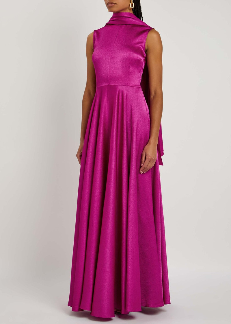 SOLACE LONDON Solace London Emelia Draped Satin Maxi Dress outlook