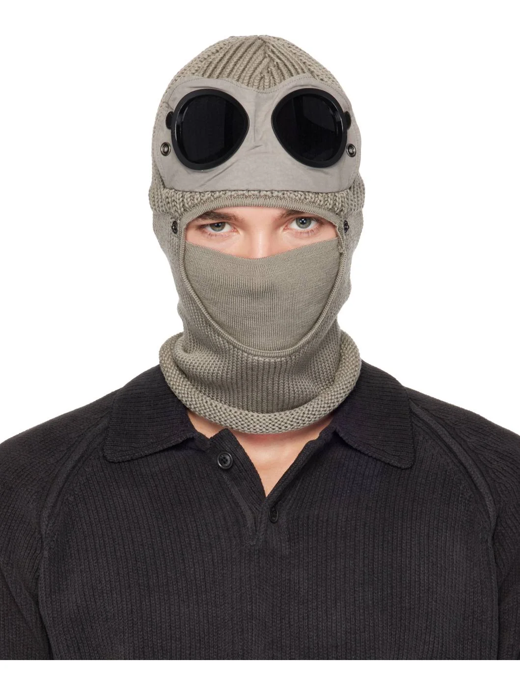 Gray Extrafine Merino Wool Goggle Balaclava - 1