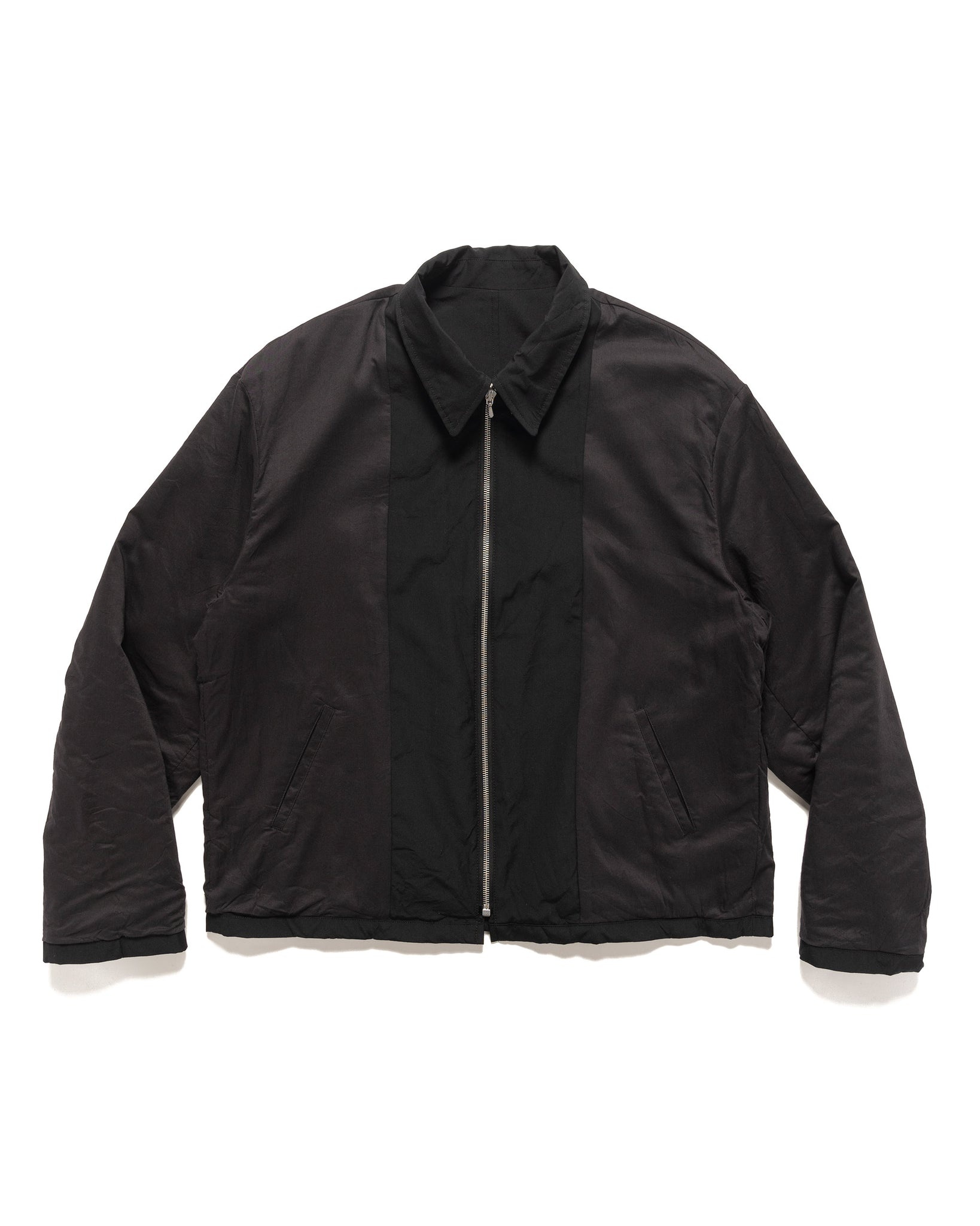 High Count Wool Poplin Blouson Black - 7