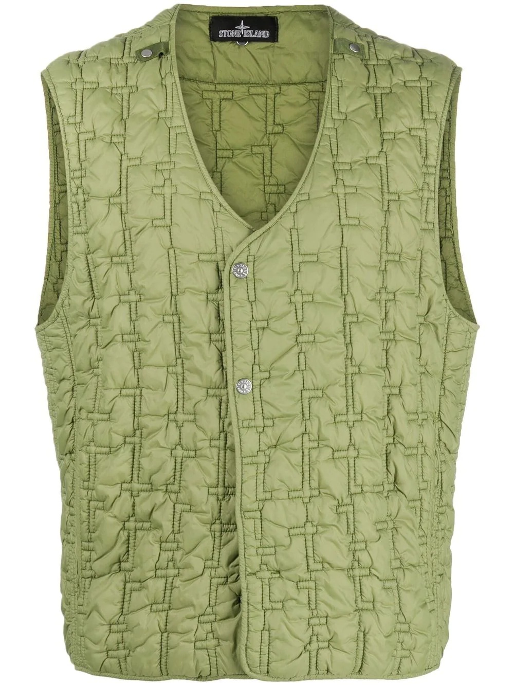 ruched quilted gilet - 1