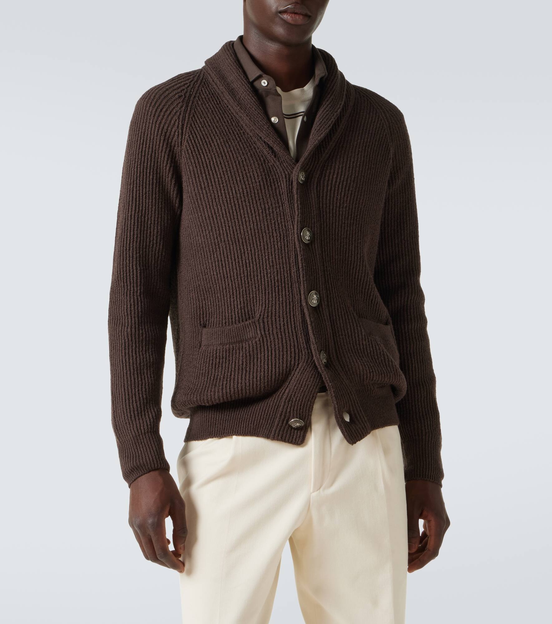 Cotton ribbed-knit cardigan - 3