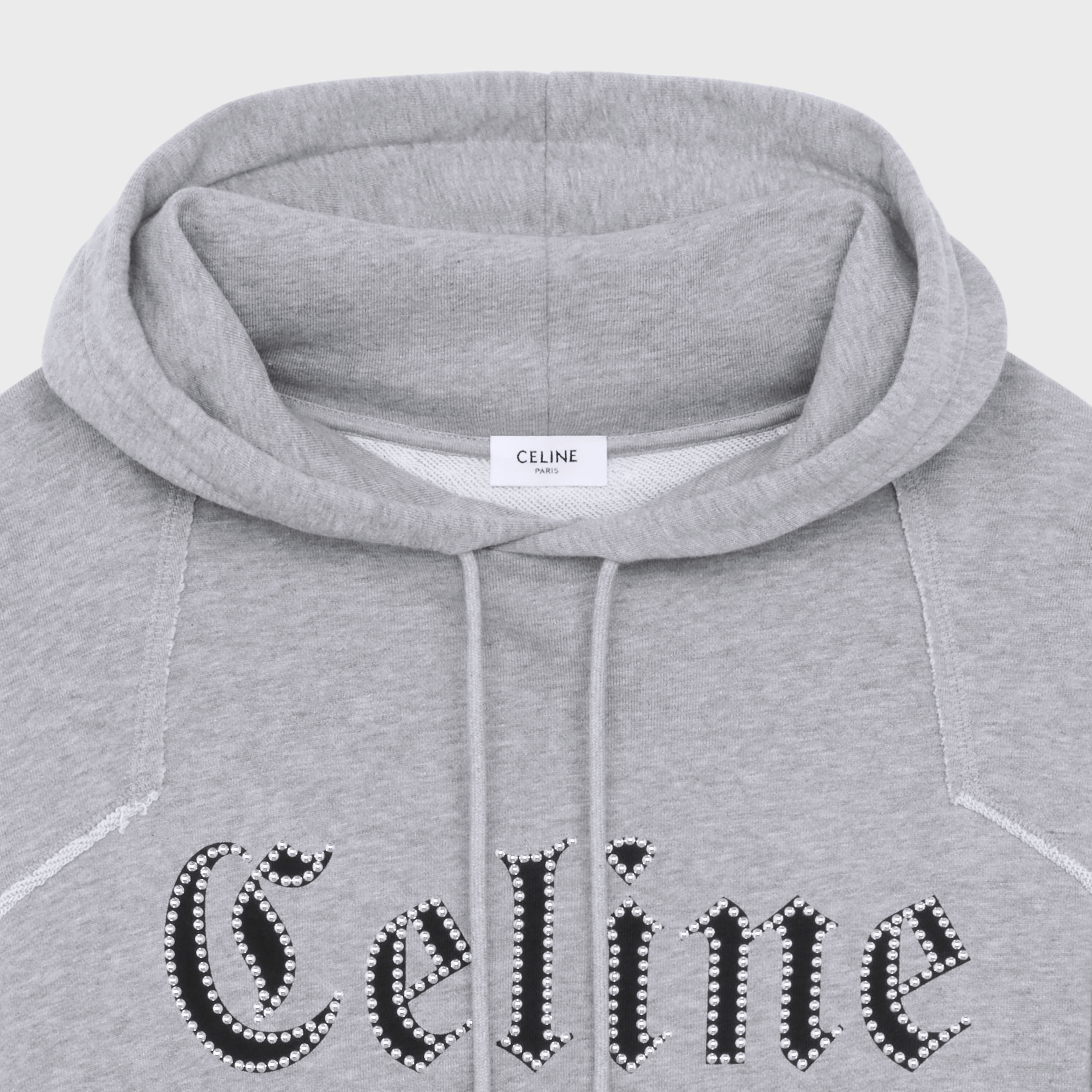 CELINE HOODIE IN COTTON FLEECE WITH STUDS - 3