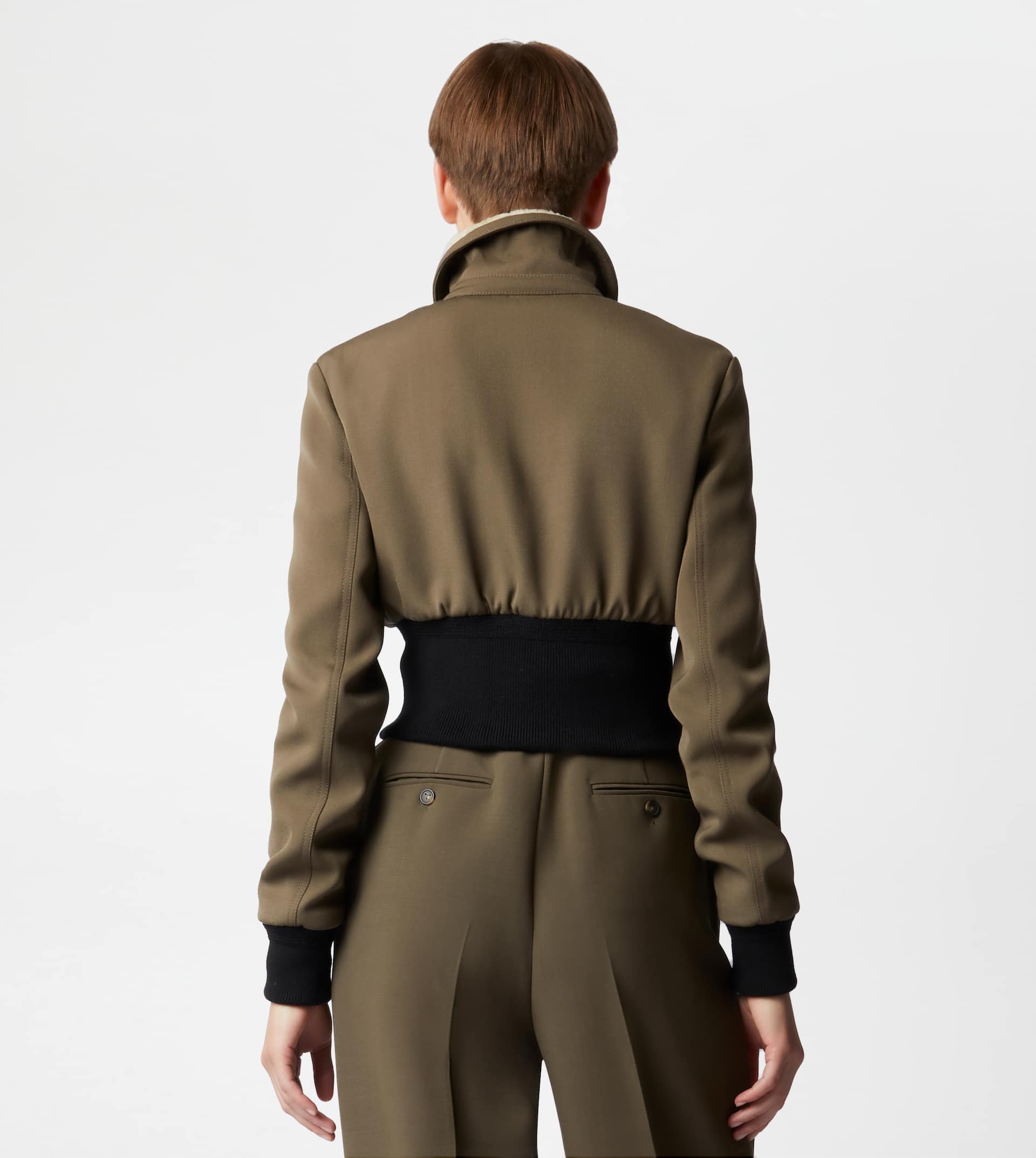 AVIATOR JACKET IN WOOL - GREEN - 3