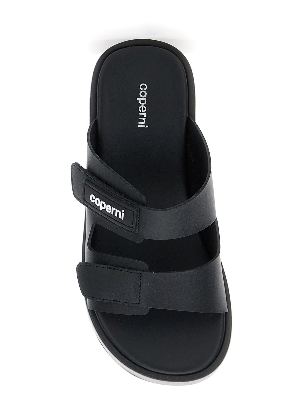 Coperni Women Black Wedges With Logo Patch On The Front And Touch-Strap Closure In Leather Woman - 4