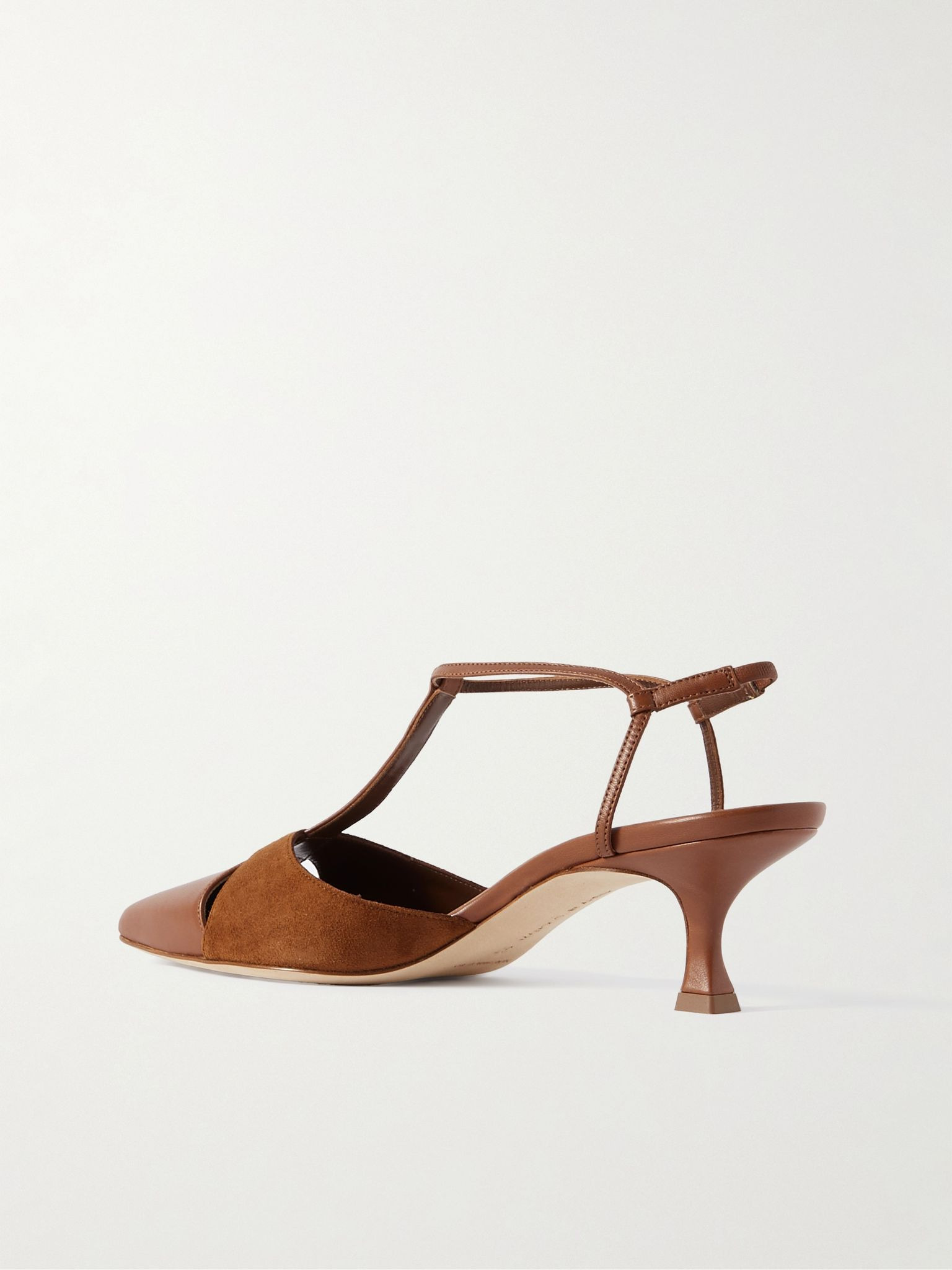 Turgimod 50 cutout leather and suede slingback pumps Brown - 3
