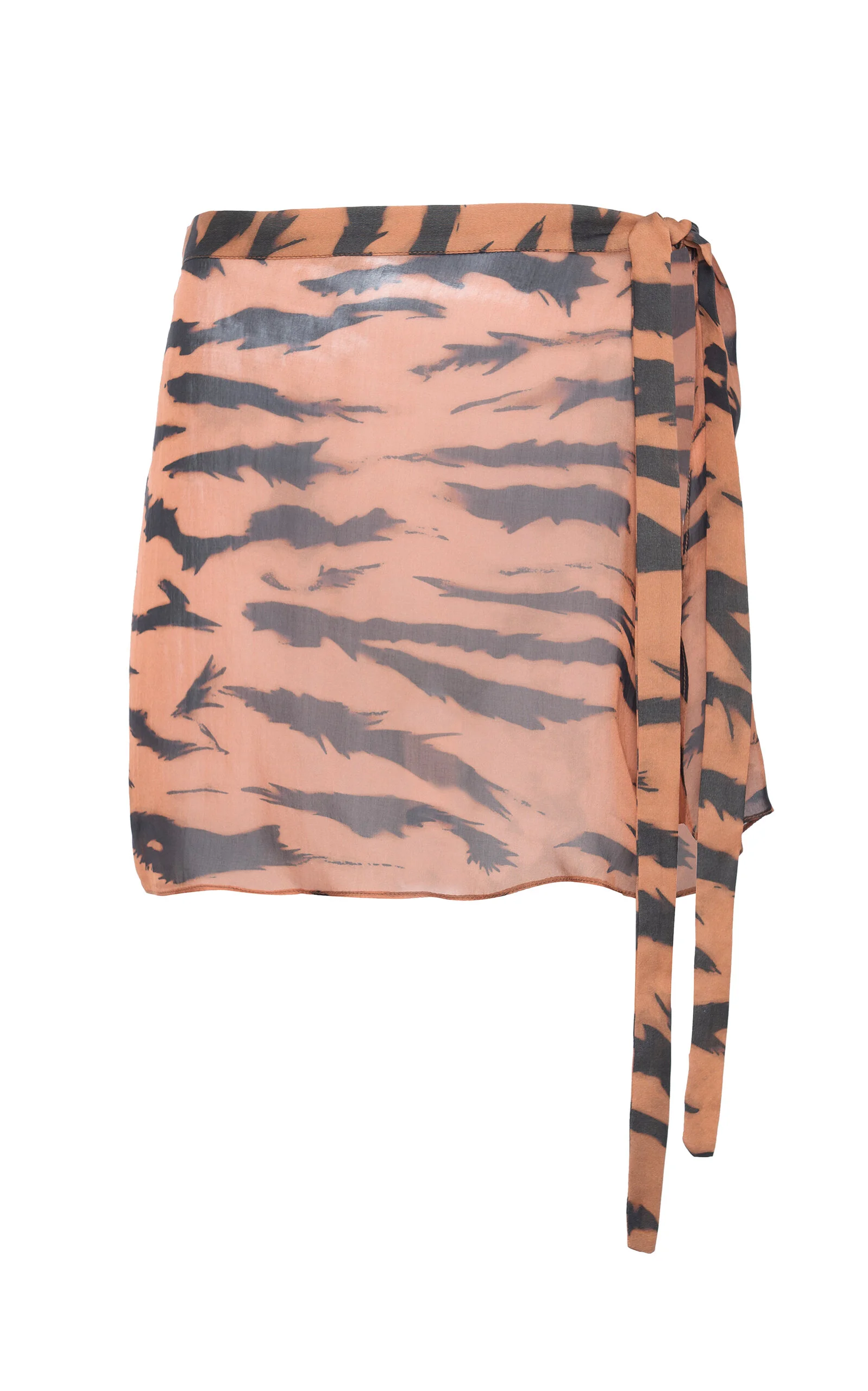 x Sabine Getty Animal-Print Side-Tie Silk Mini Skirt animal - 1