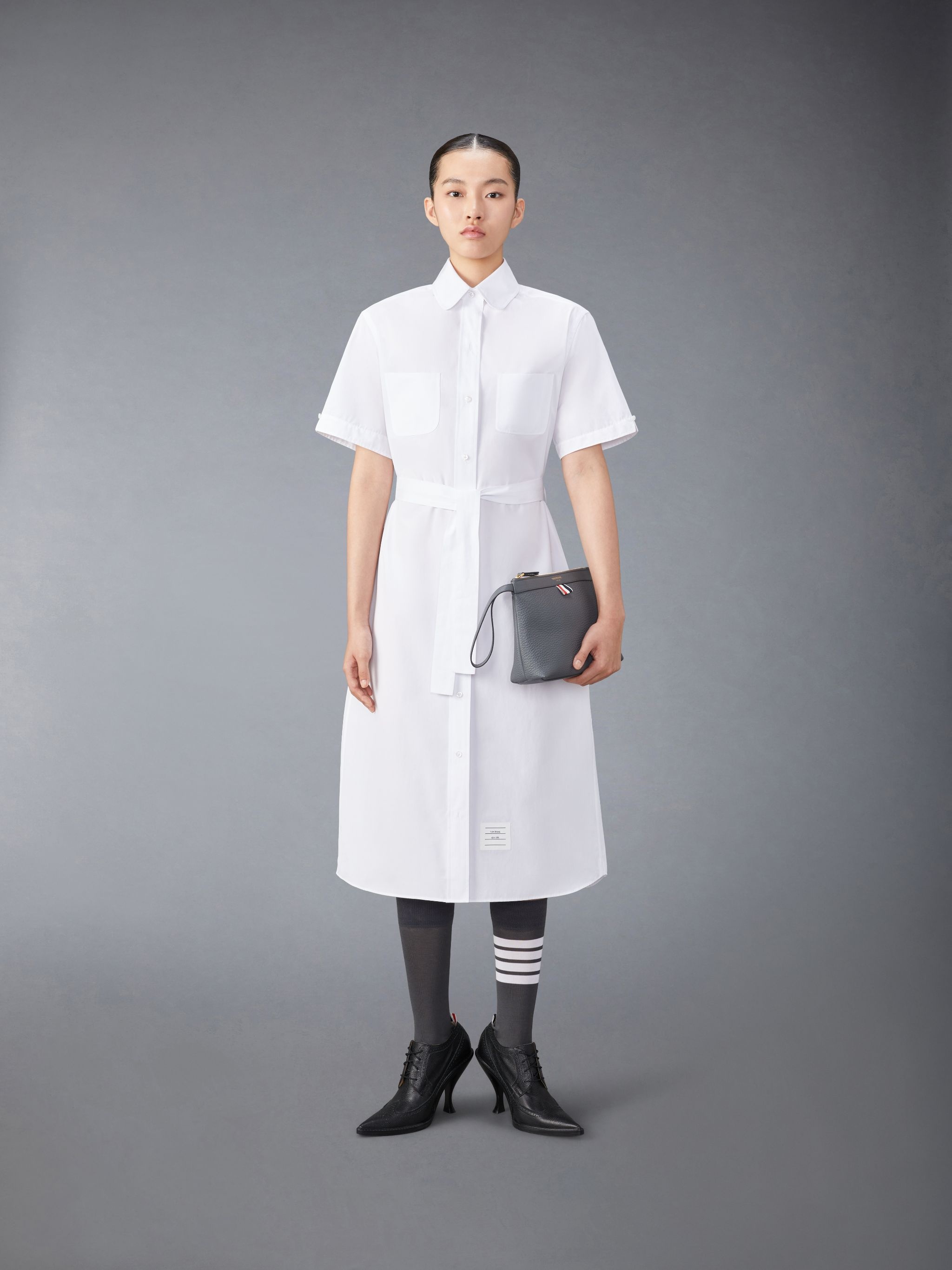 cotton midi shirt dress - 4