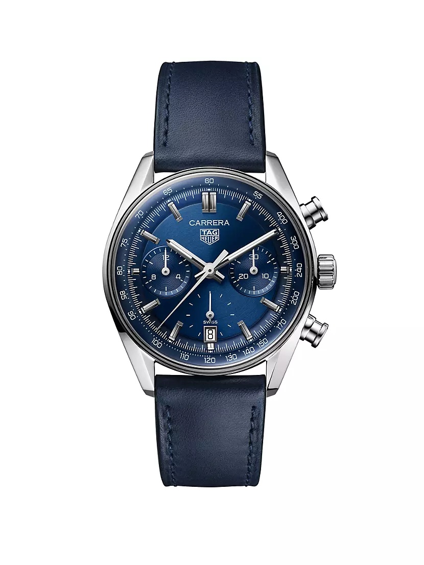 Carrera Stainless Steel & Leather Chronograph Watch - 1