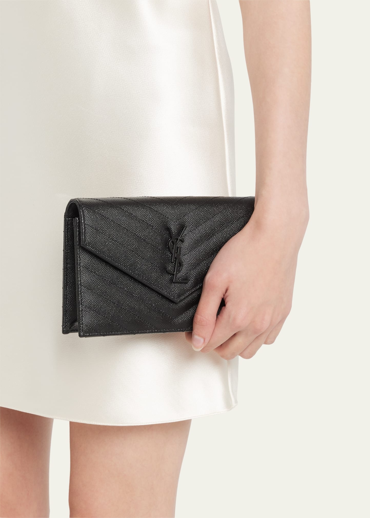 YSL Small Envelope Leather Wallet on Chain - 2