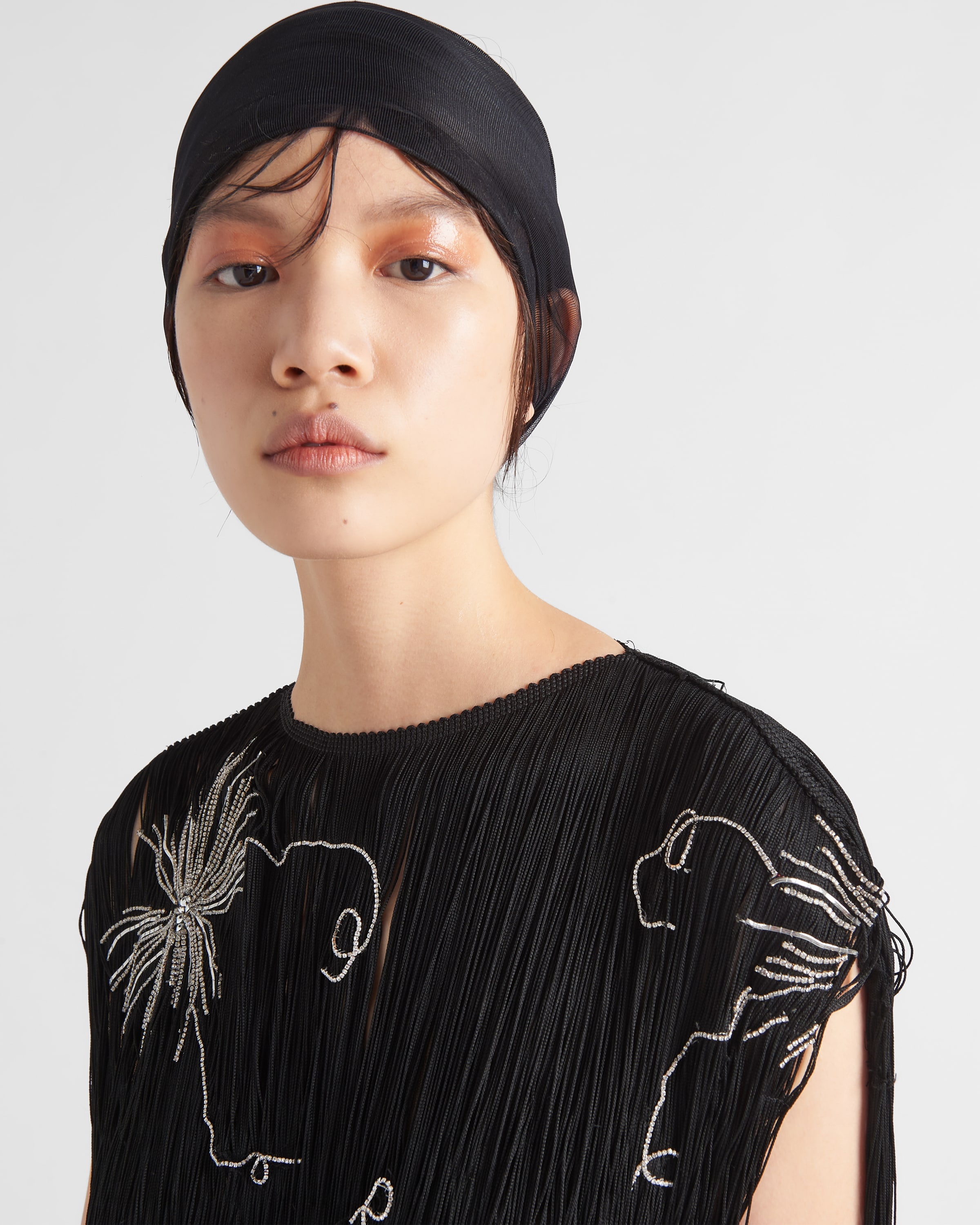 Embroidered dress with fringe - 4