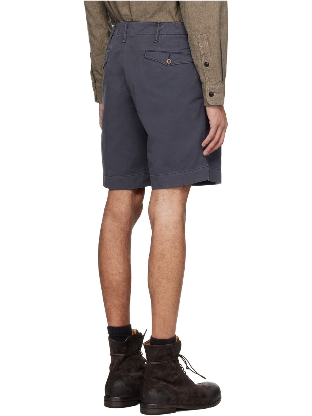 Navy Garment-Dyed Shorts - 3