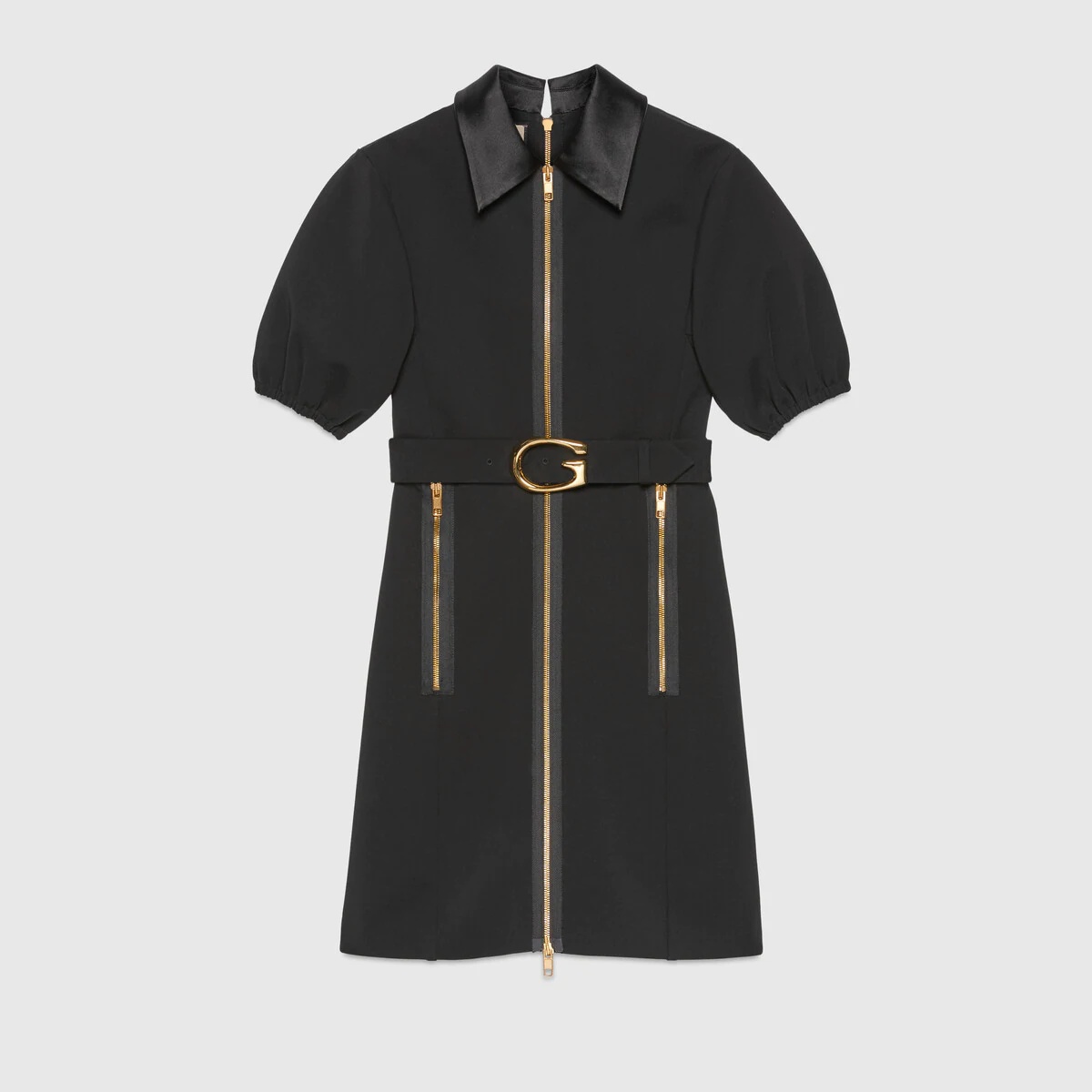 Jersey dress with G buckle belt - 1