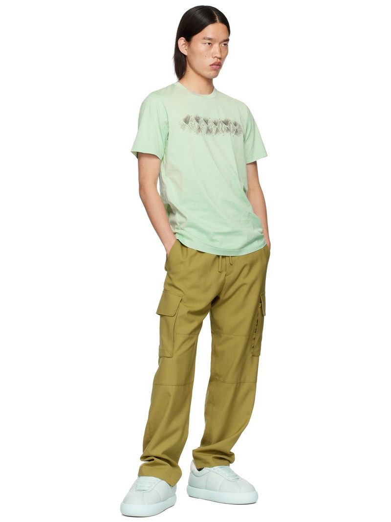 Marni Green Argyle Print T-Shirt outlook