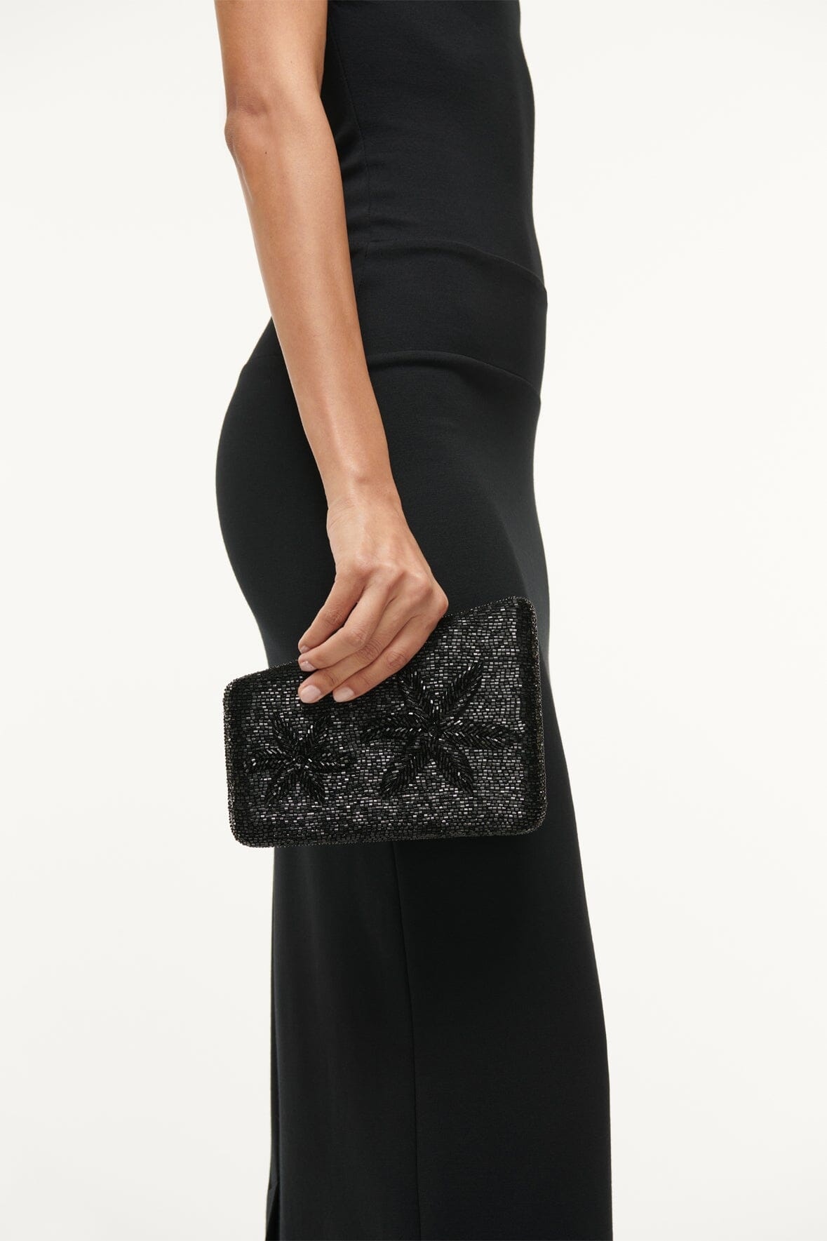 STAUD CARMELLA BEADED CLUTCH BLACK STARFISH - 2