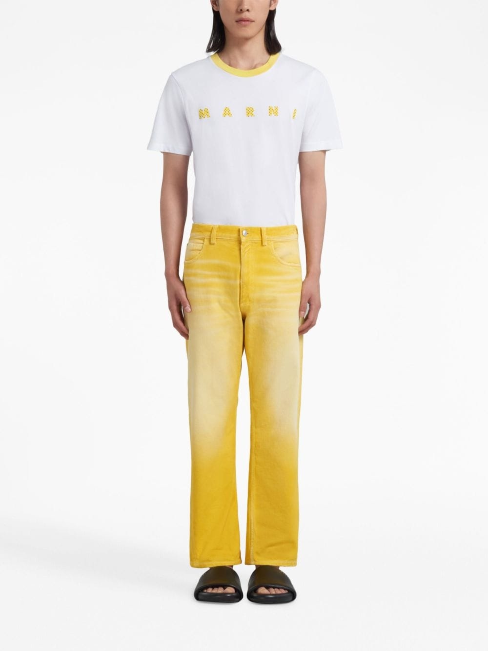 straight-leg whiskering-effect jeans - 2