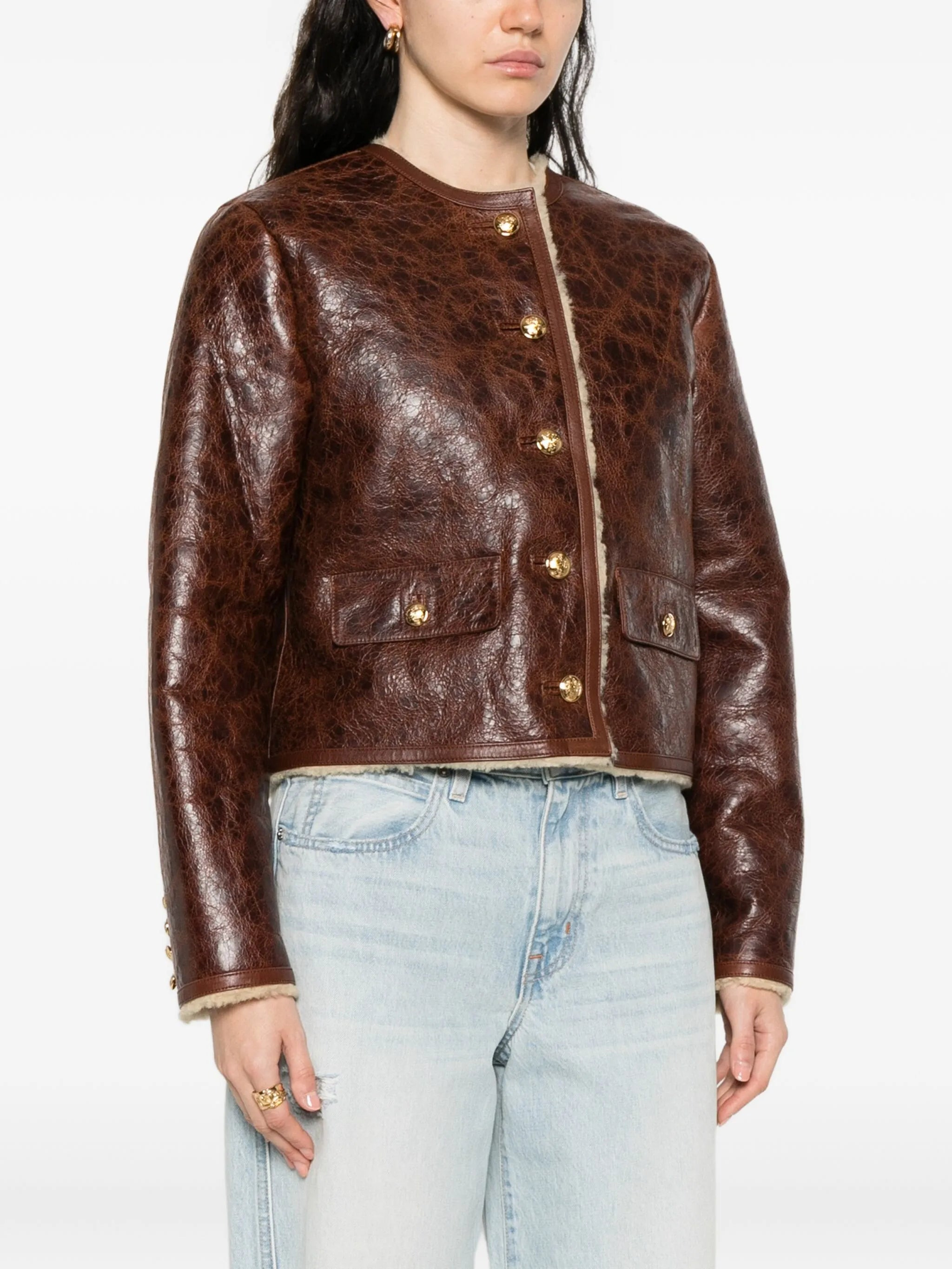 Nili Lotan Zanie Button Leather Jacket - 5