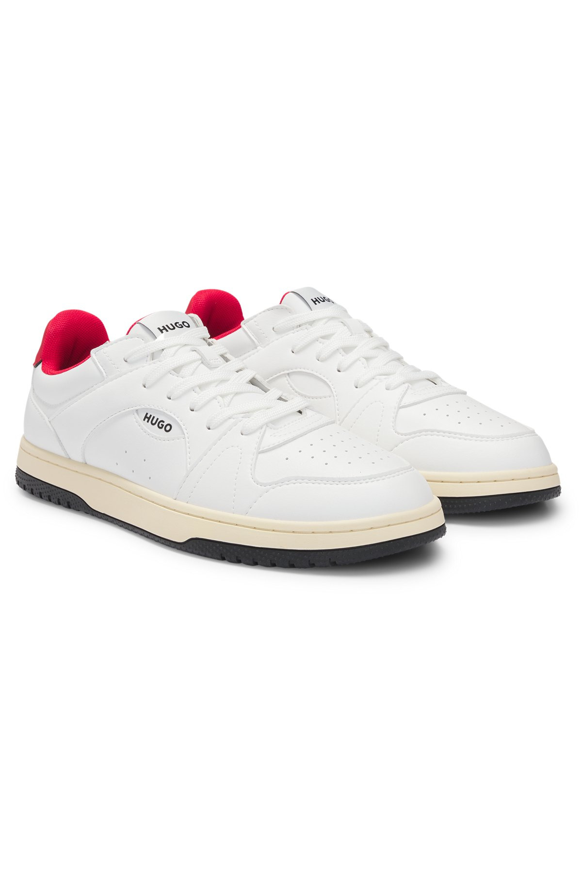 FAUX-LEATHER LACE-UP TRAINERS WITH LOGO DETAILS - 2