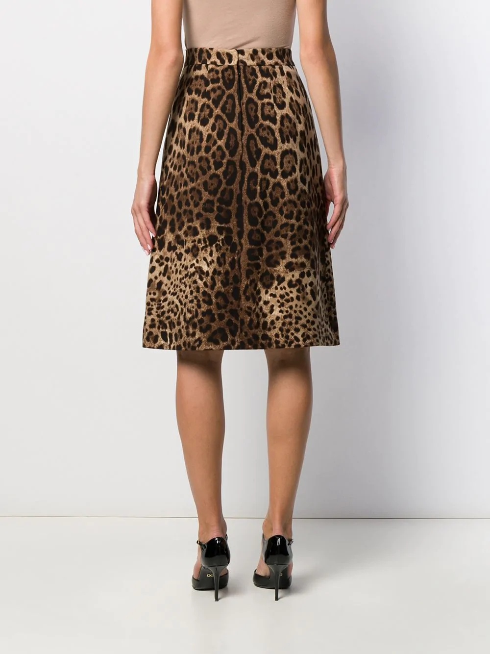 A-line leopard print skirt - 4