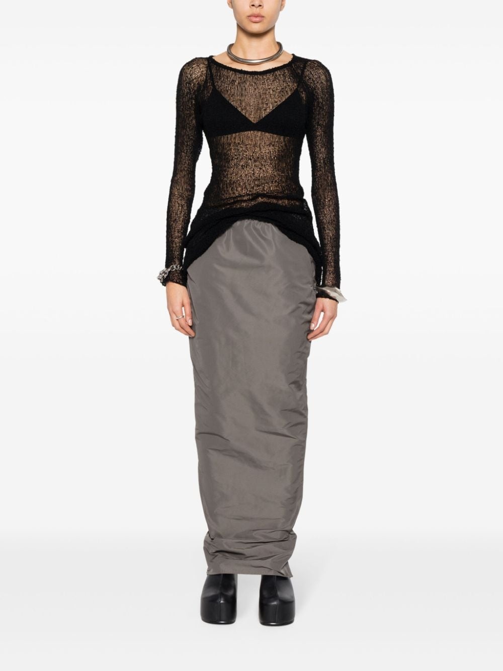【送料&関税込】Rick Owens pillar Long Skirt Off-White Hollywood Soft Pillar Long Skirt by Rick Owens on Sale