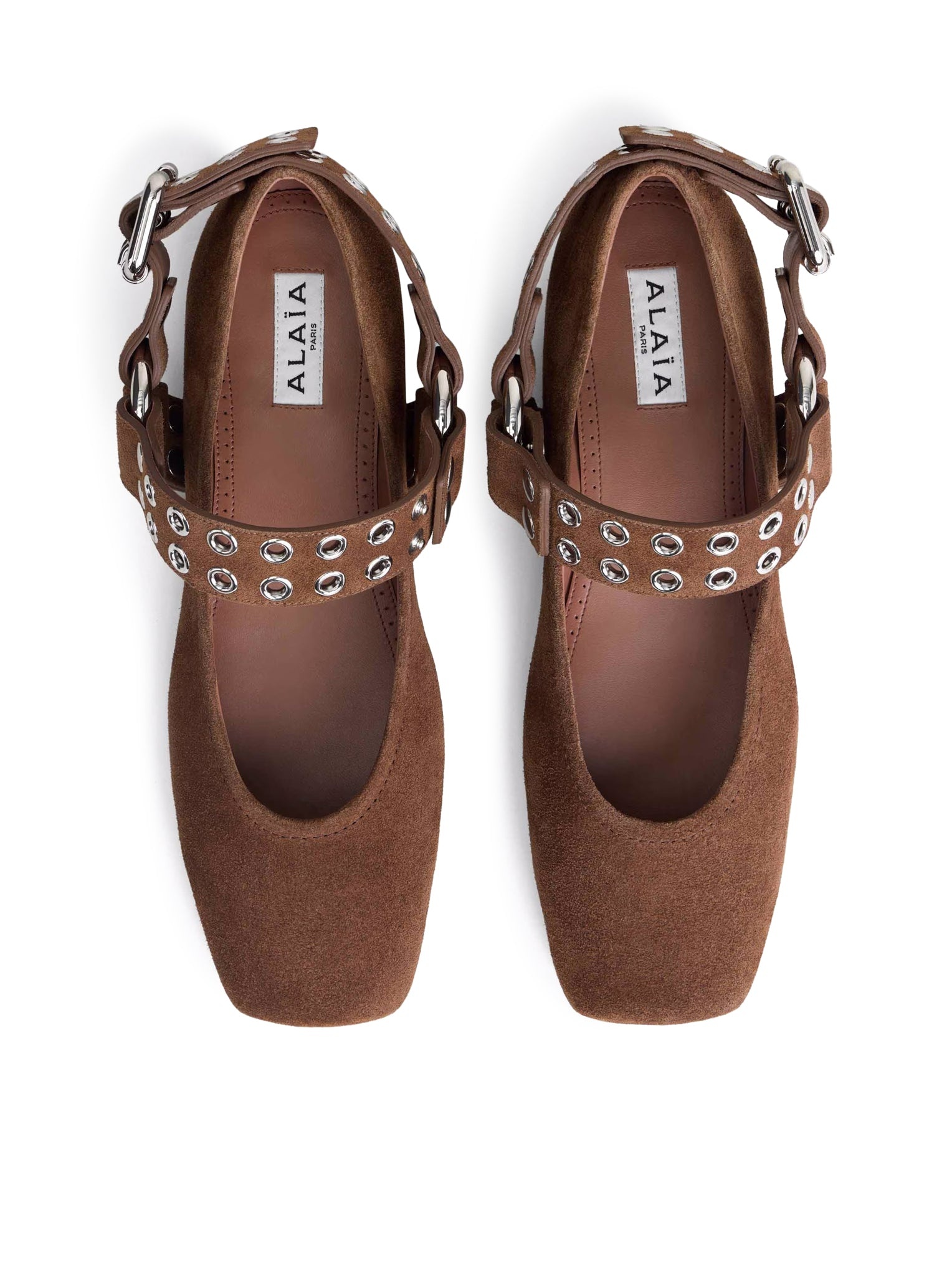 FLAT BIKER BALLERINAS IN SUEDE - 3