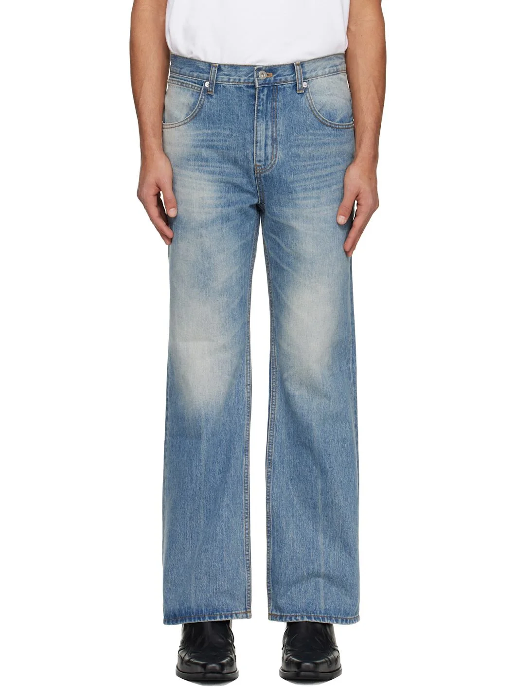 Blue Flared-Leg Jeans - 1