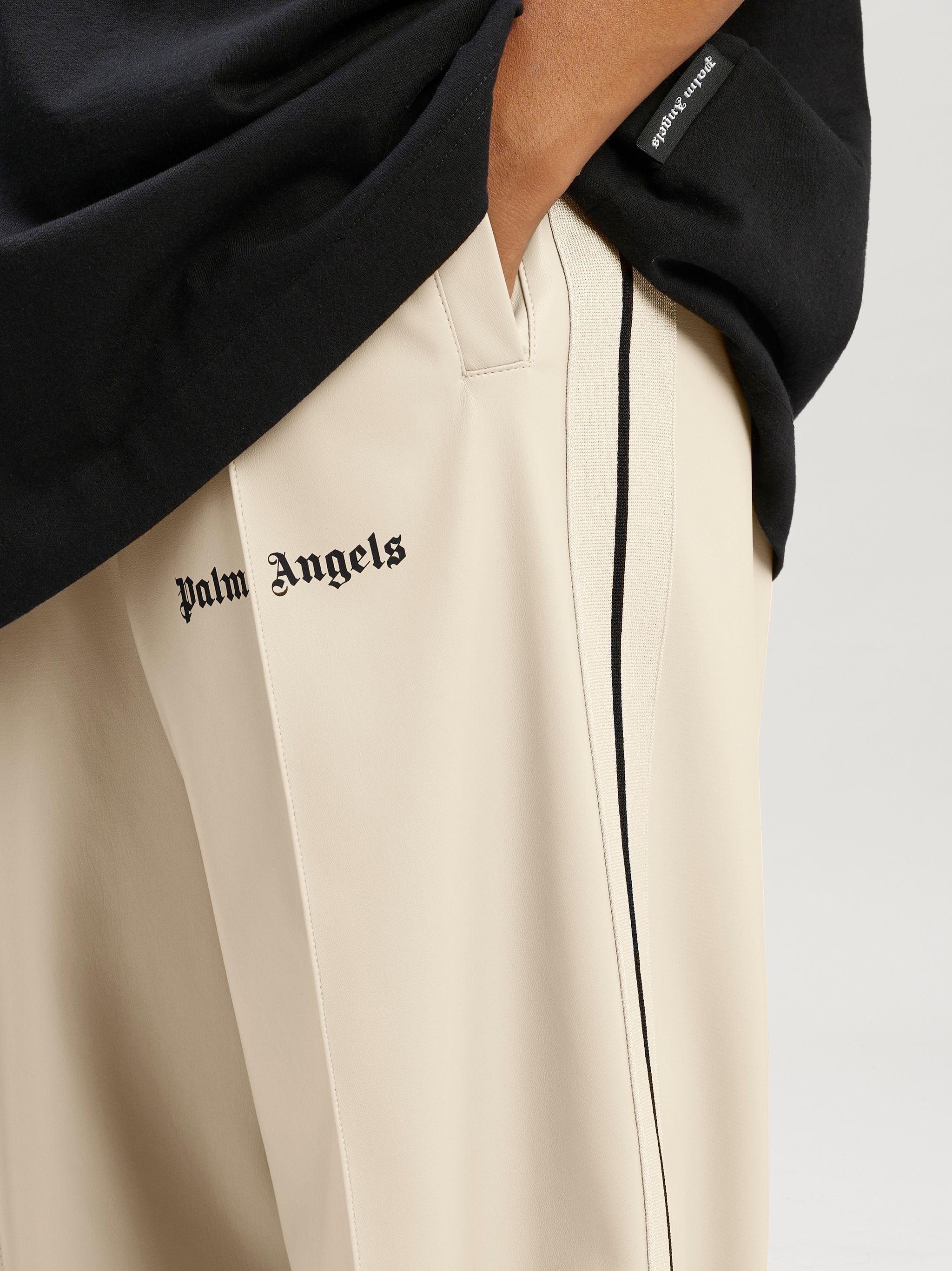 Leather Effct Loose Track Pants - 6