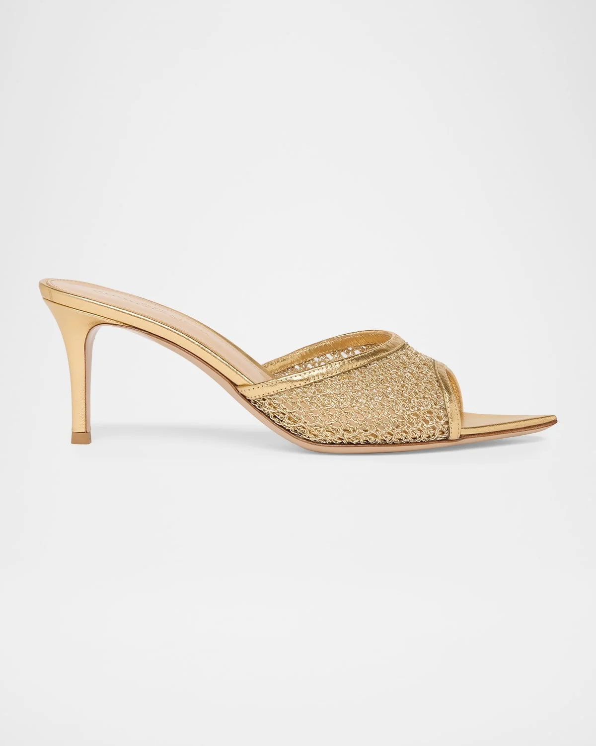 70mm Sienna Metallic Knit Mule Sandals - 1