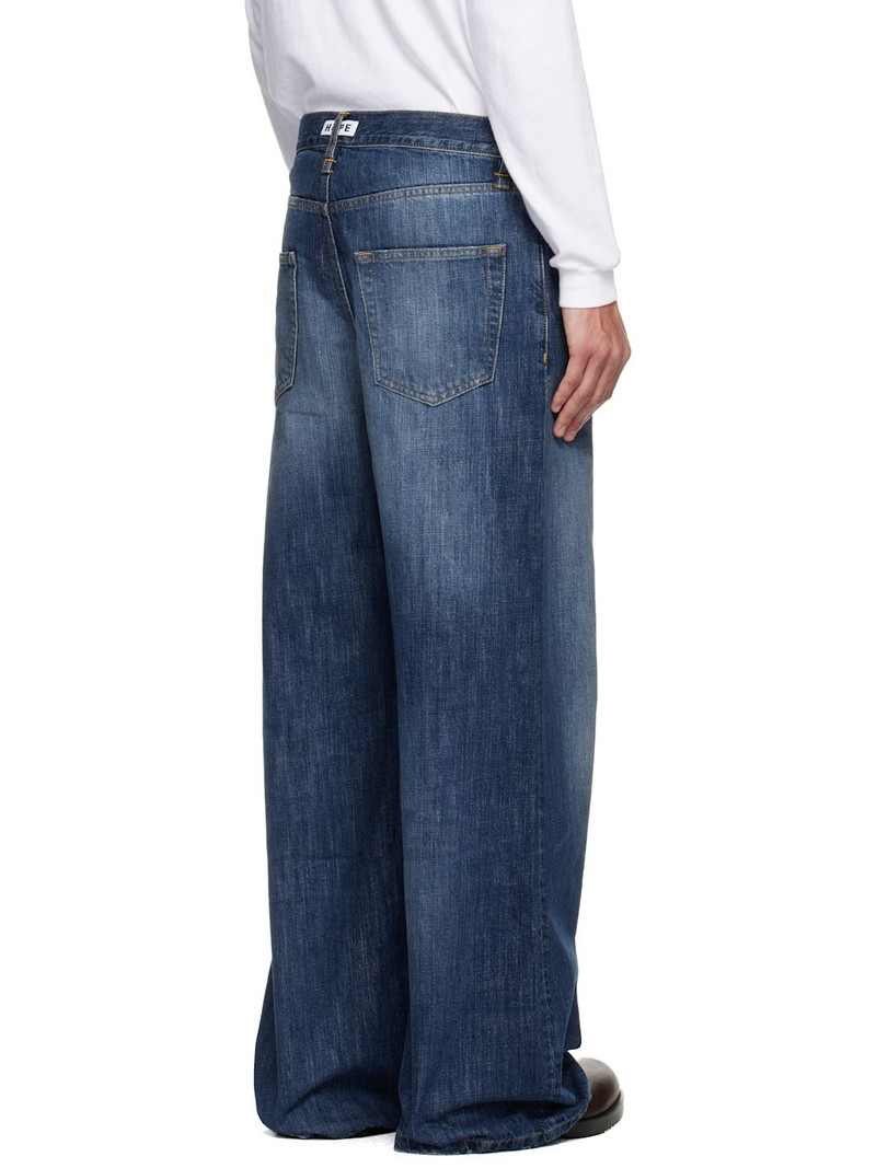 Blue Wide-Leg Skid Jeans 3