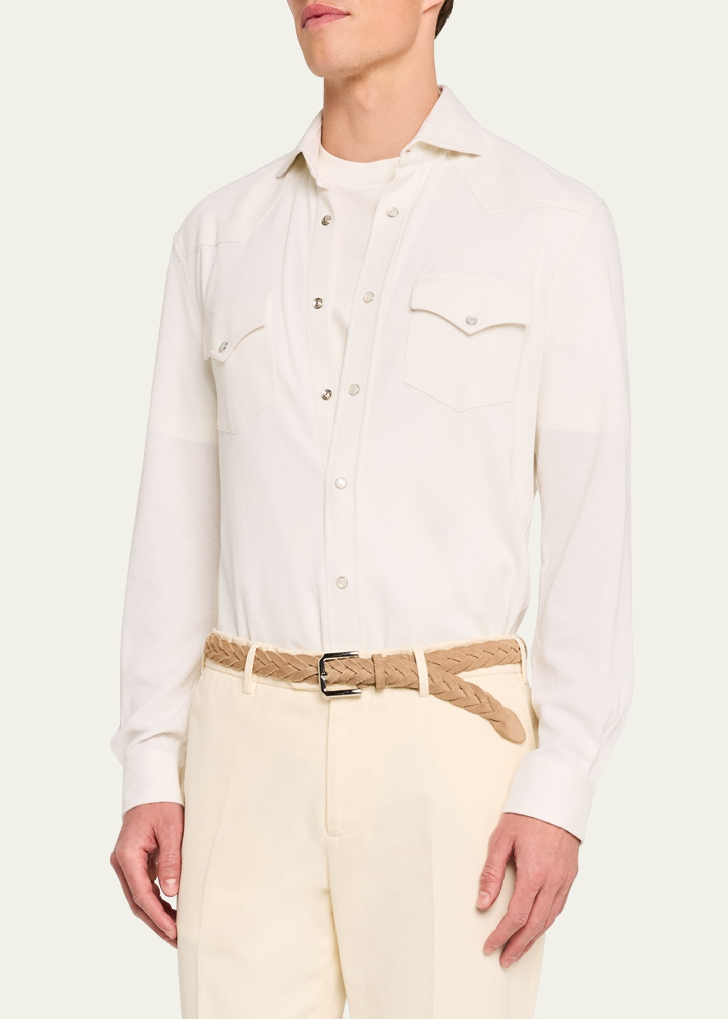Men's Cotton and Silk Western Shirt - 4