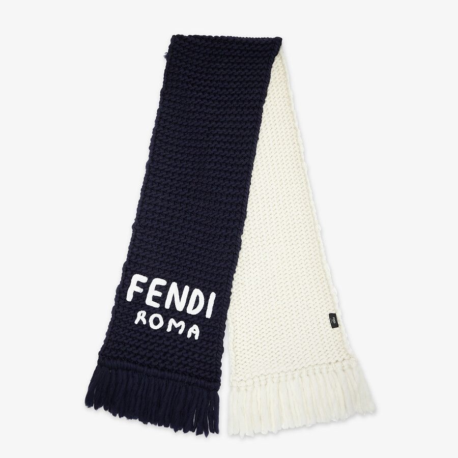 Blue wool scarf - 1