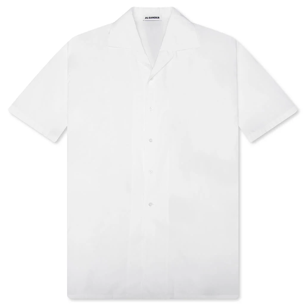 LIGHTWEIGHT COTTON POPLIN SHIRT - OPTIC WHITE - 1