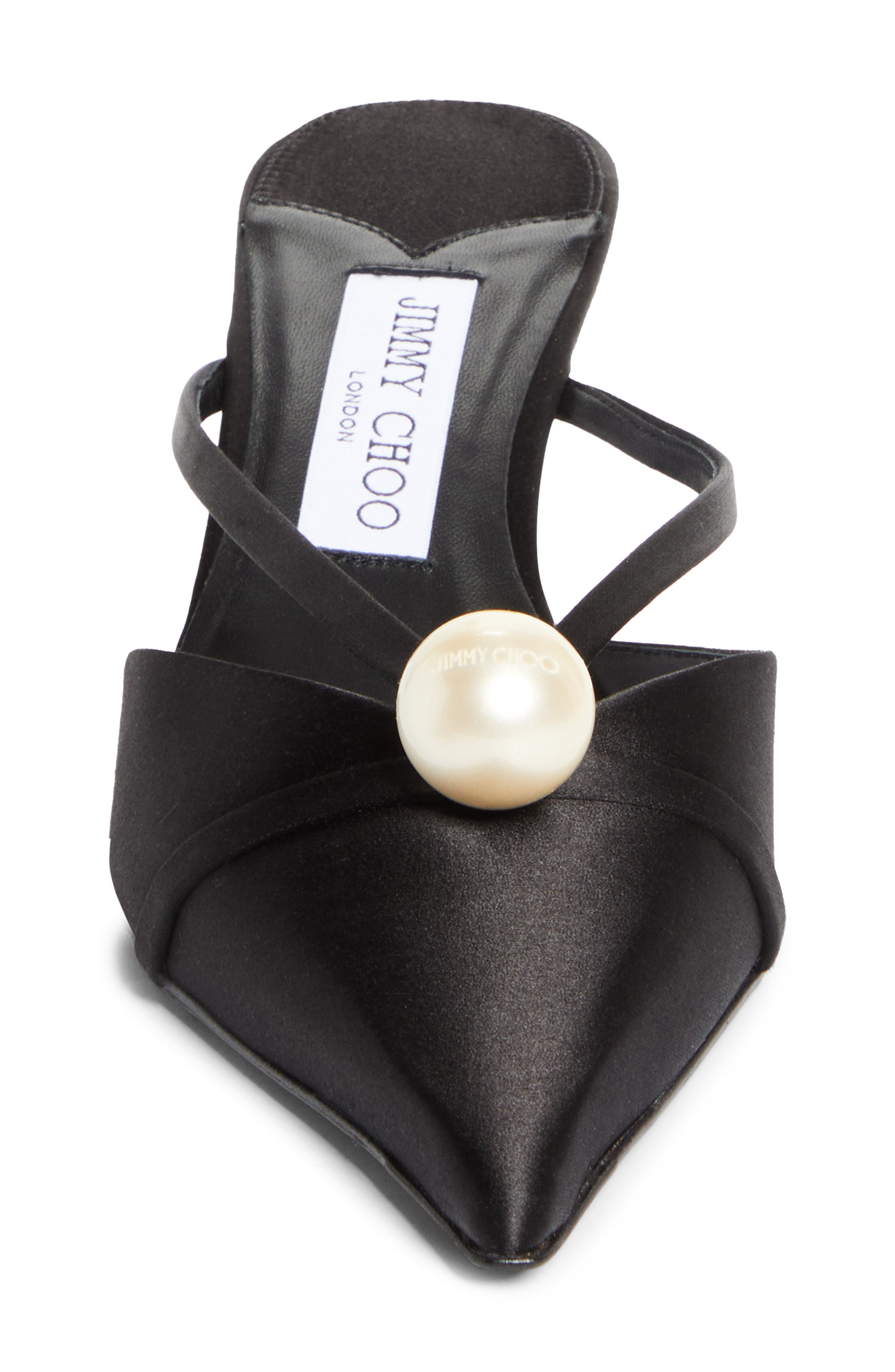 Jimmy Choo Sana Pointed Toe Mule in Black/White at Nordstrom - 4