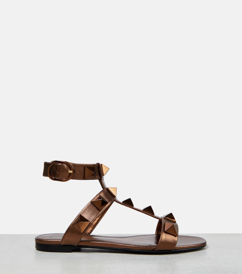 Roman Stud metallic leather sandals - 6