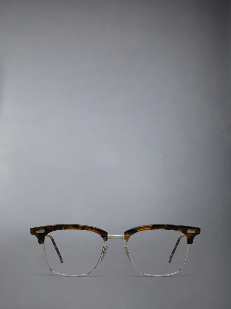 Acetate And Titanium Rectangular Eyeglasses Unisex - 1