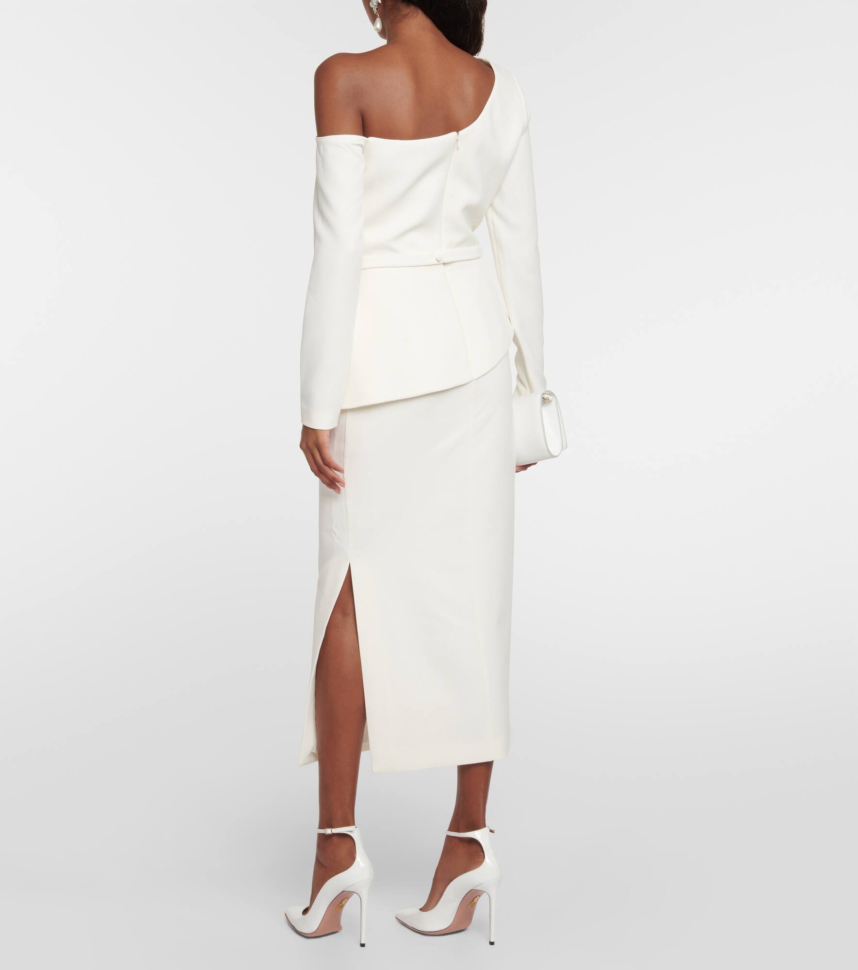 Bridal asymmetric midi dress - 3