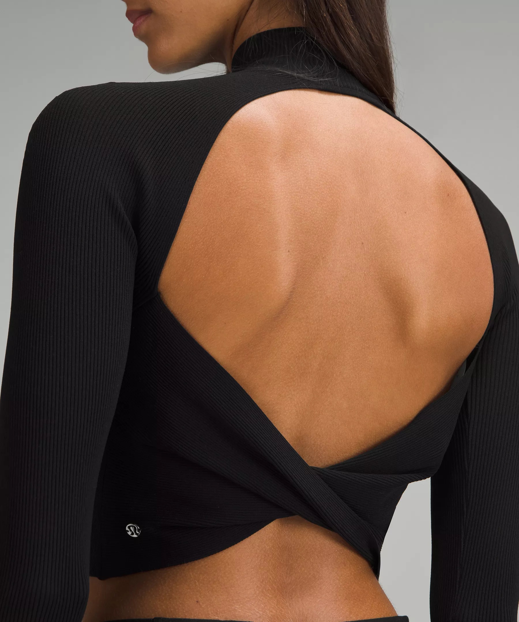 Ribbed-Knit Twist-Back Mockneck Sweater - 5