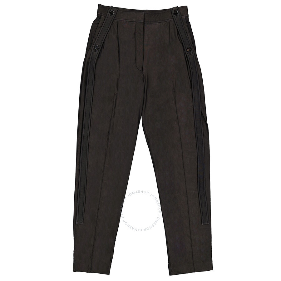 Burberry Black Chiffon And Jersey Tailored Trousers With Strap Detail - 5