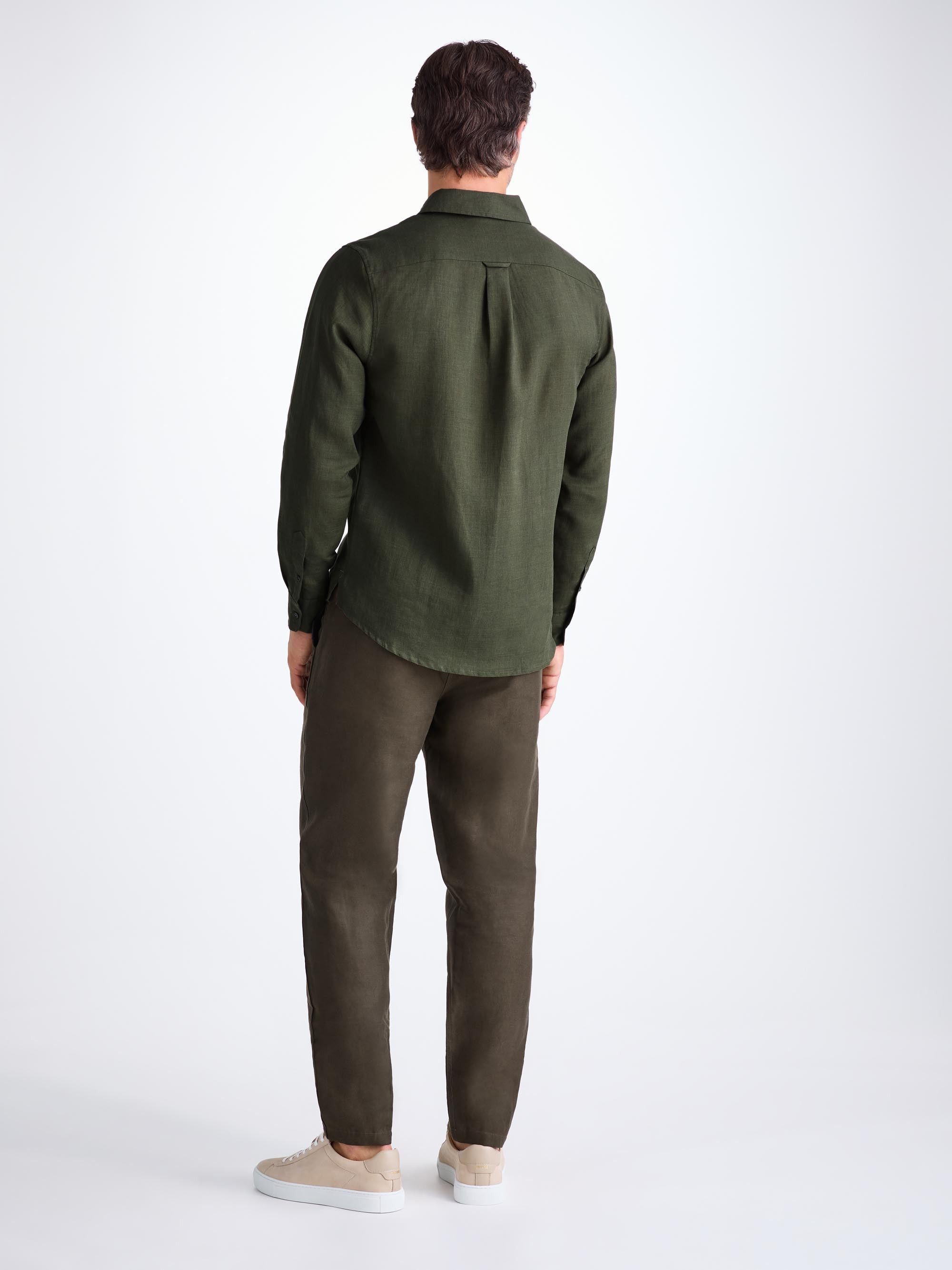 Men's Shirt Monaco Linen Khaki - 4