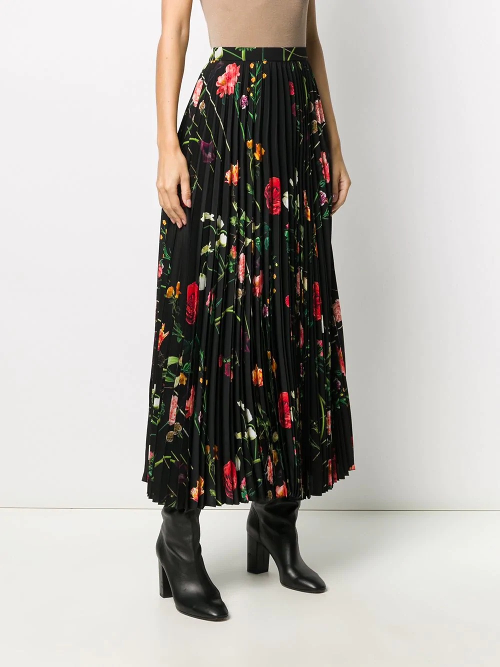 floral print pleated skirt  - 3