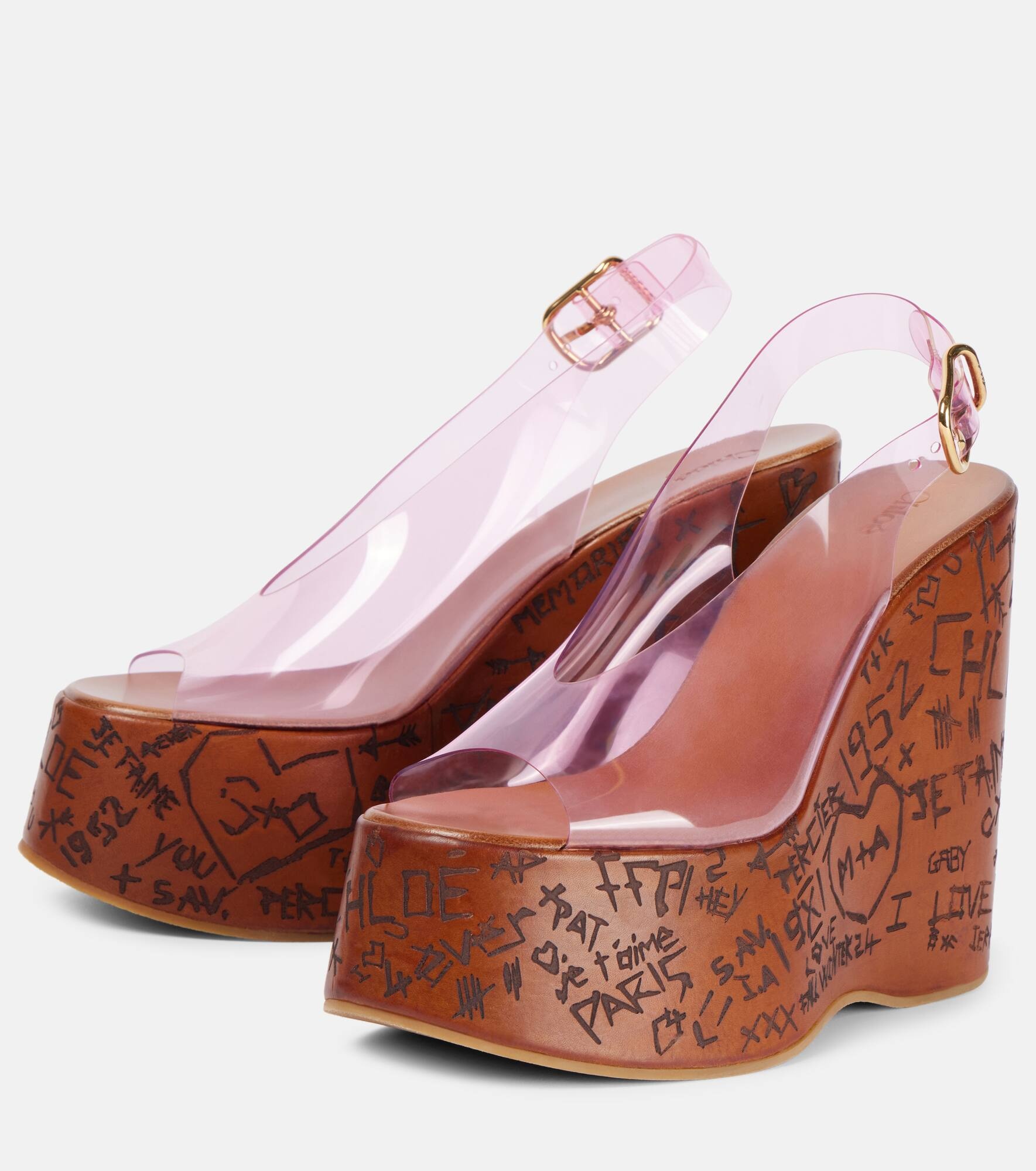 Maxime PVC slingback wedge sandals - 4
