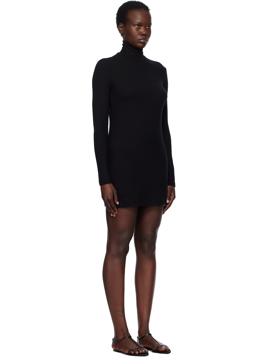 Black Lauren Turtleneck Minidress - 2