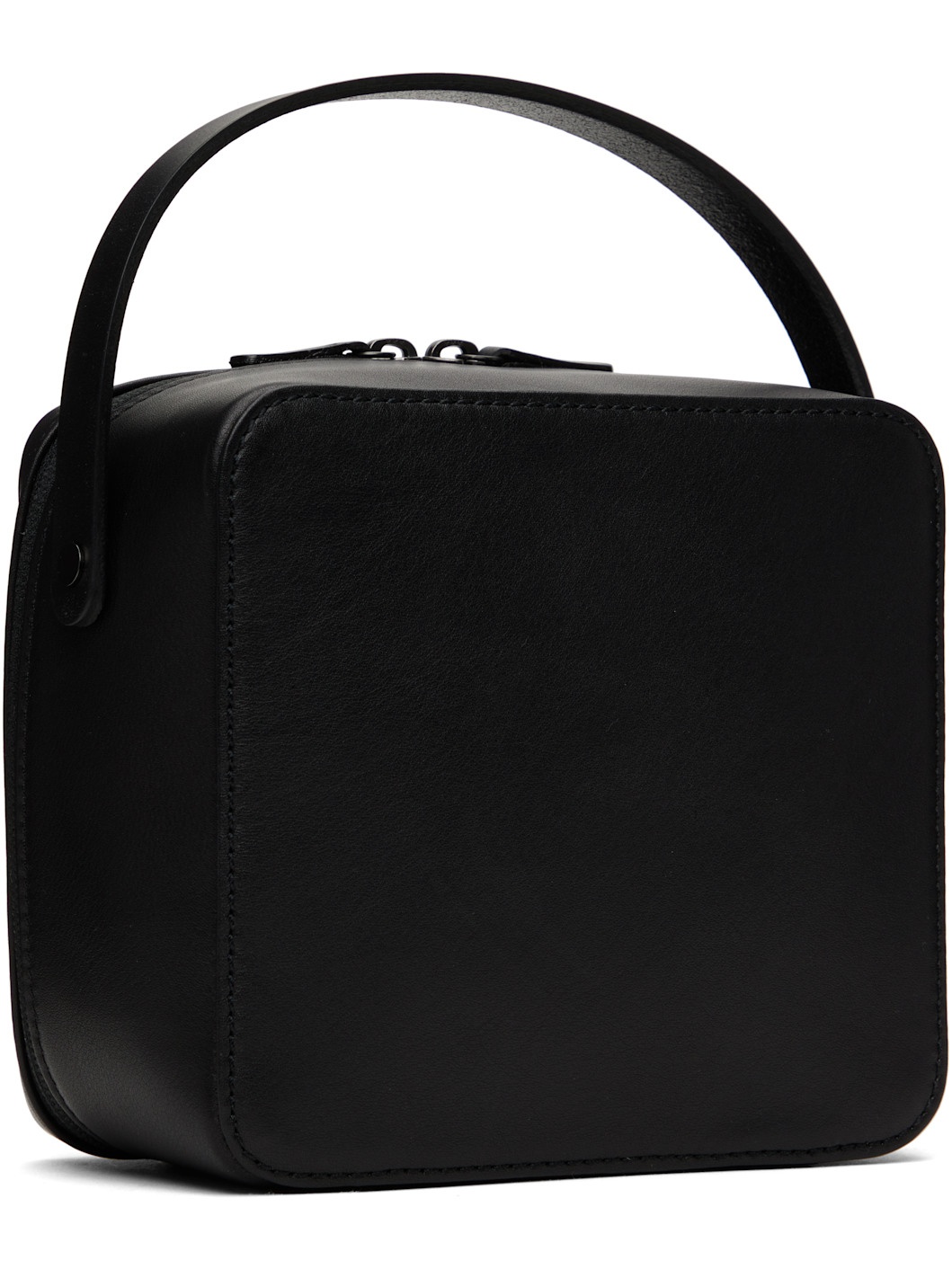 Black Small Leather Travel Bag - 2