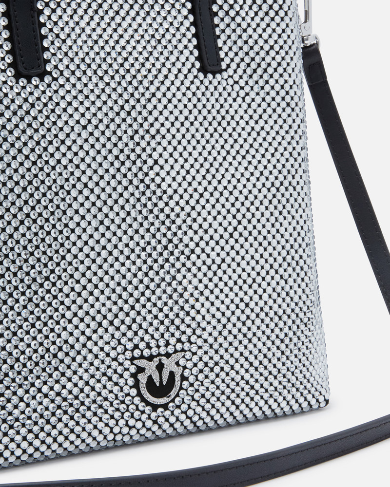 SMALL SHOPPING BAG WITH JEWEL RHINESTONES AND SHOULDER STRAP 3