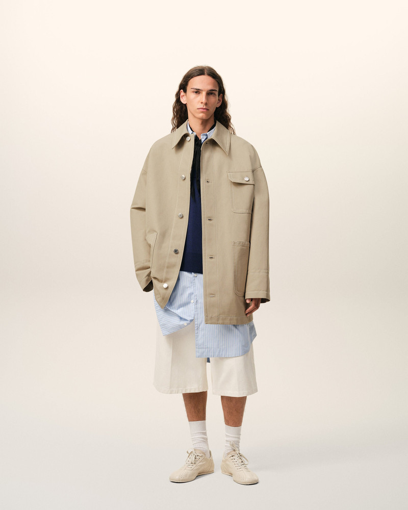 AMI Paris BEIGE COTTON WORKER JACKET outlook