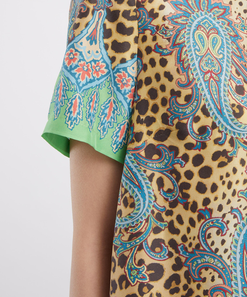 Animal Paisley Silk Mini Tunic Dress 5