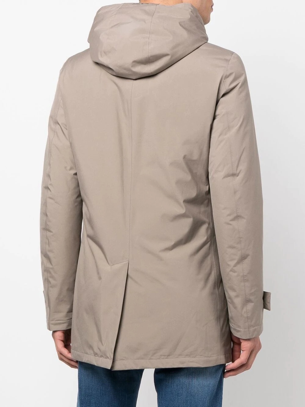 zipped-up hooded parka coat - 4