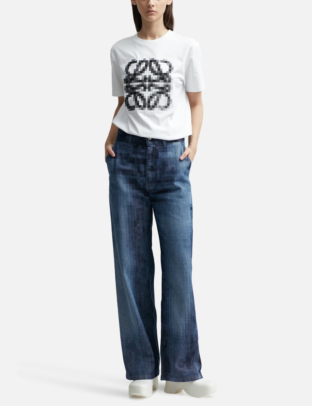 PIXELATED BAGGY JEANS - 4