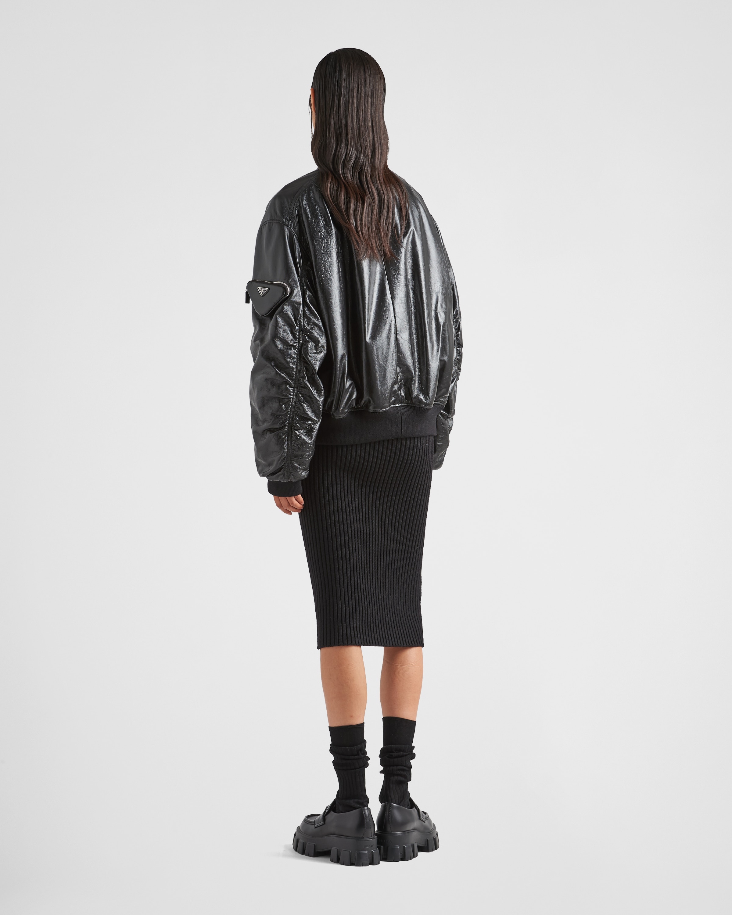 関税・送料込 PRADA Oversized nappa leather bomber ジャケット 関税・送料込 PRADA Oversized nappa leather bomber ジャケット