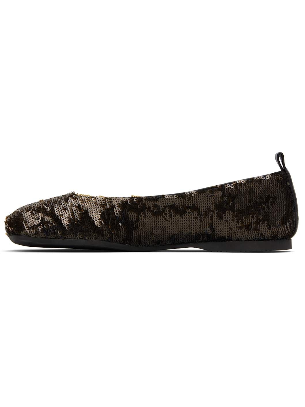 Gunmetal All-Over Sequin Ballerina Flats - 3
