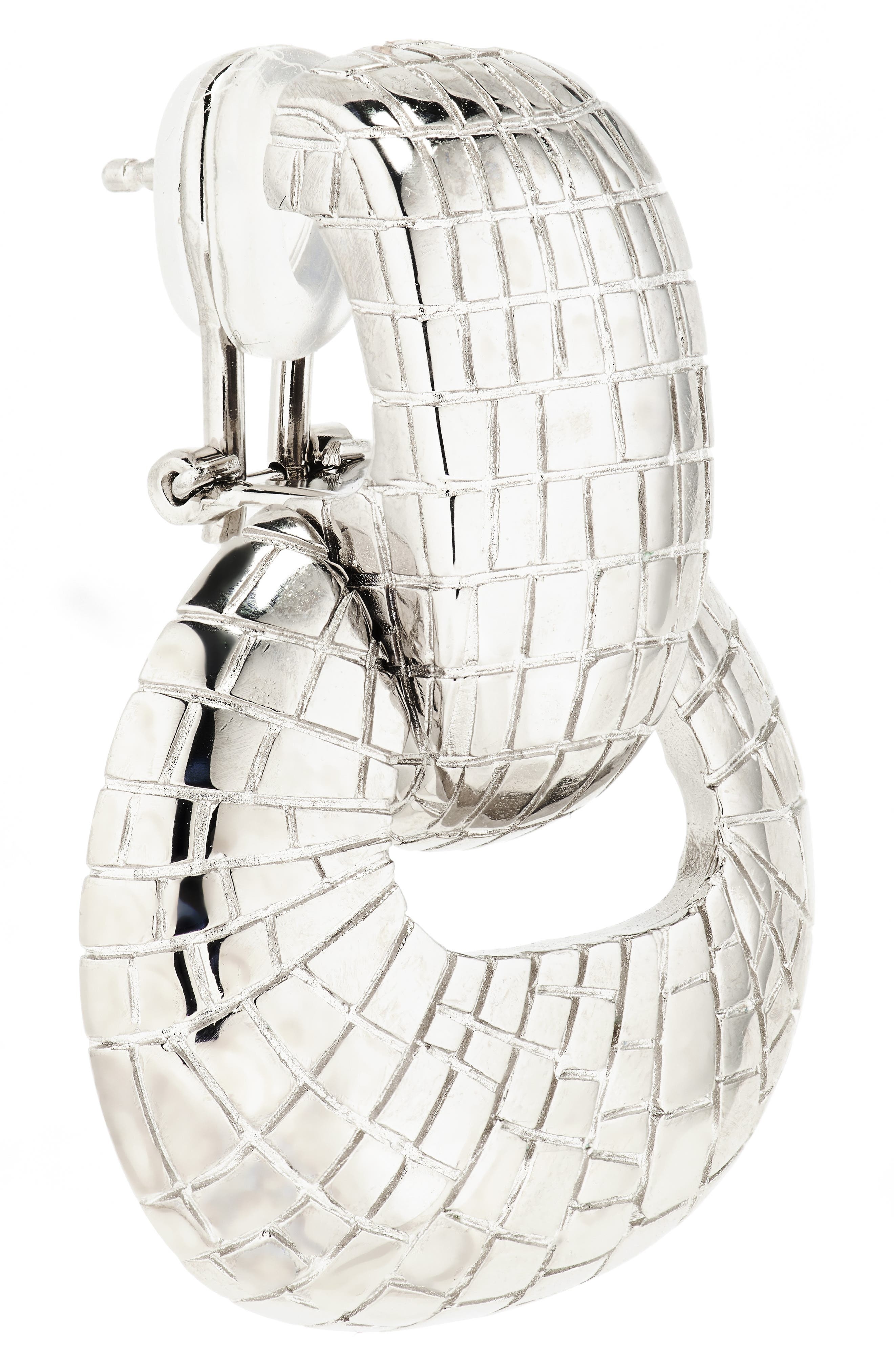 Oscar de la Renta Mosaic Texture Drop Earrings in Silver at Nordstrom - 7